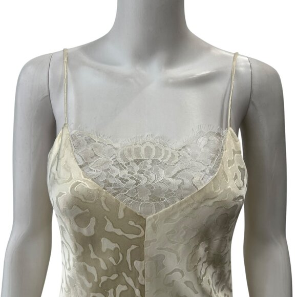 $995 NWT Rosetta Getty Ivory Lace Satin Long Maxi Slip Dress size 4 - Picture 5 of 11